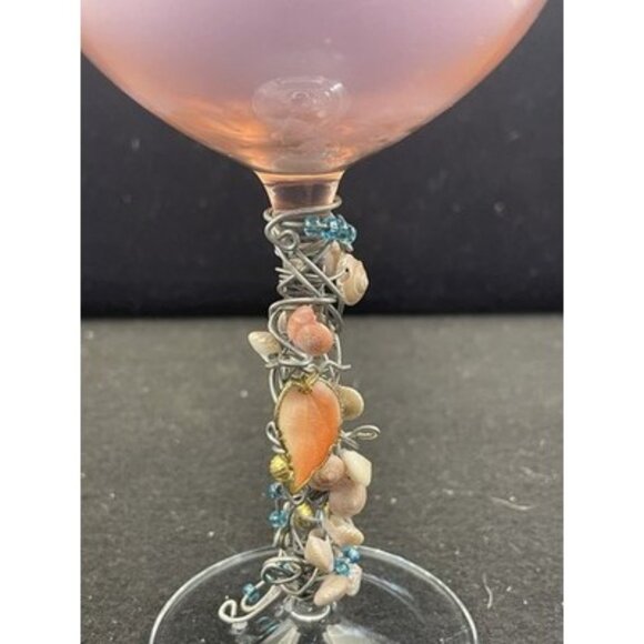 Saturn Seashell Candle Purple Pink Lavender Wine Goblet - Picture 7 of 10